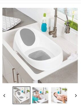 Boon Soak 3-Stage Baby Bath - White with Gray Inserts